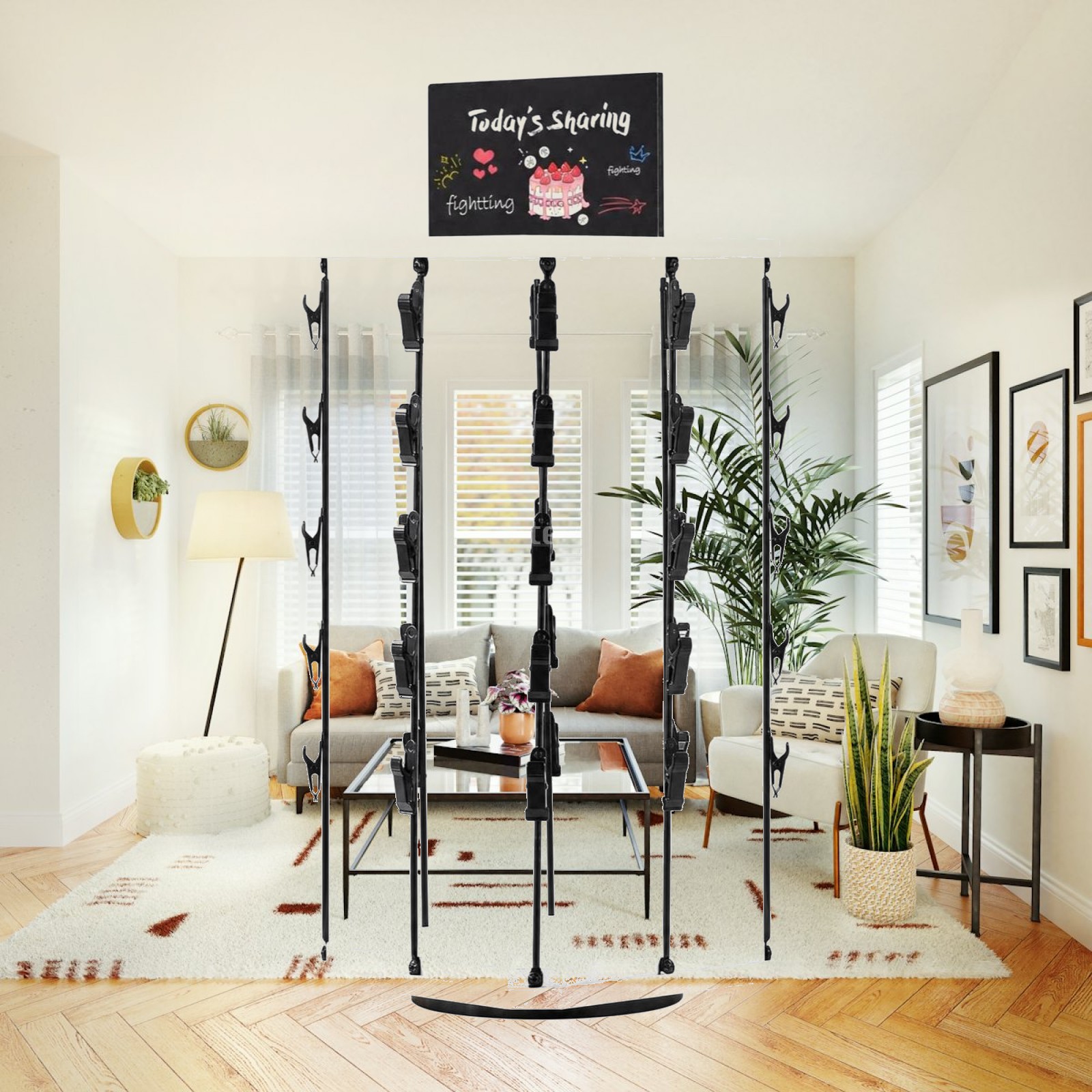 Display Stand Wood - Rotating Snack Rack with Clips Stable
