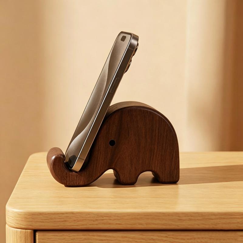 Display Stand Wood - Simple Solid Wood Black Walnut Phone