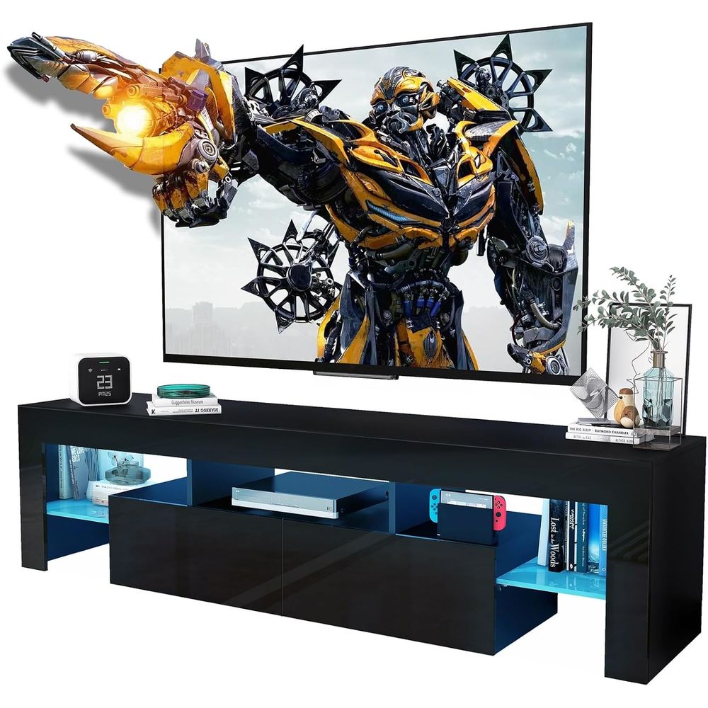 Display Stand Wood - Black TV Stand, 60 65 70