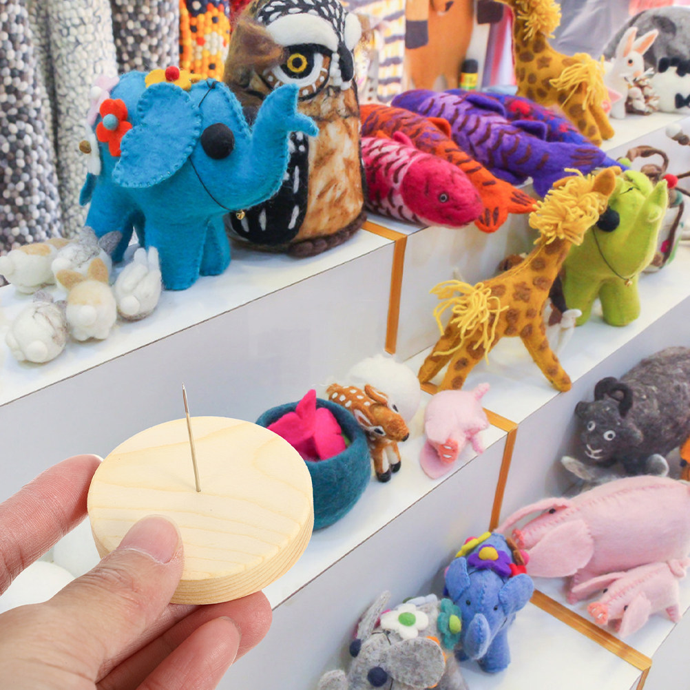 4Pcs Wool Felt Needle Felting  - огляд і ціна Display Stand Wood