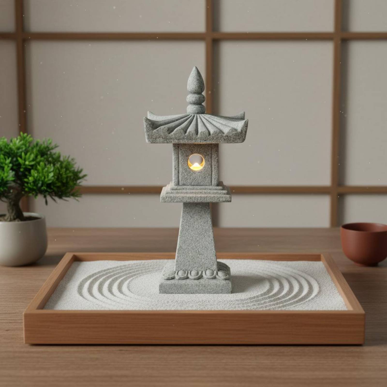Miniature Stone Lantern Antiqu - огляд і ціна Japanese Garden Bonsai