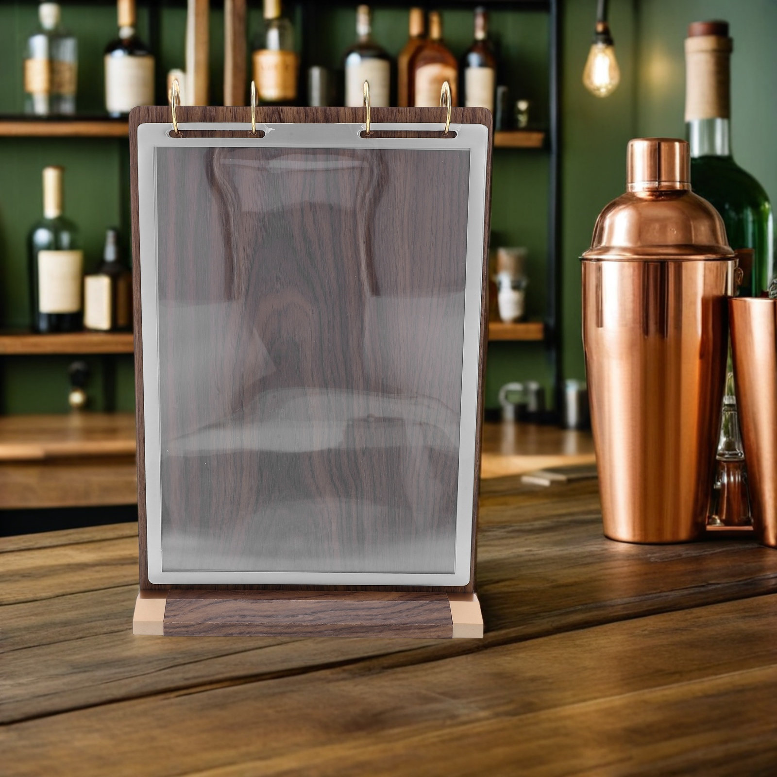 6 Pages A4 Walnut Wood Menu Ho - огляд і ціна Display Stand Wood