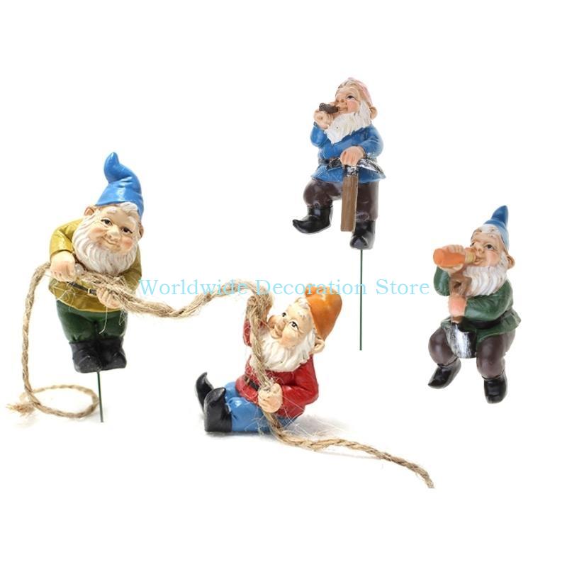 Q39B 4Pcs Dwarf Resin Figurine - огляд і ціна Bonsai Garden With Pond