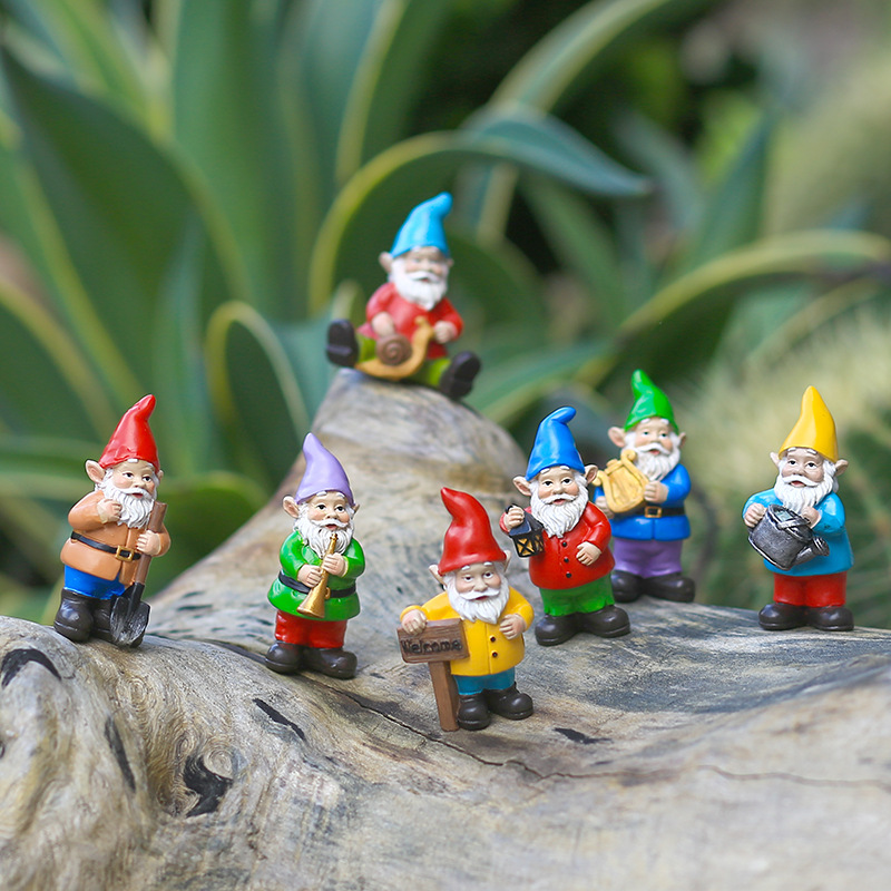 7Pcs/Set Miniature Funny Gnome - огляд і ціна Bonsai Garden Miniature