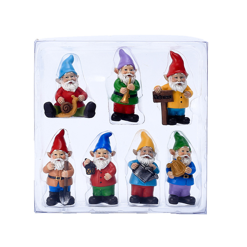 7Pcs/Set Miniature Funny Gnome - огляд і ціна Bonsai Garden Miniature