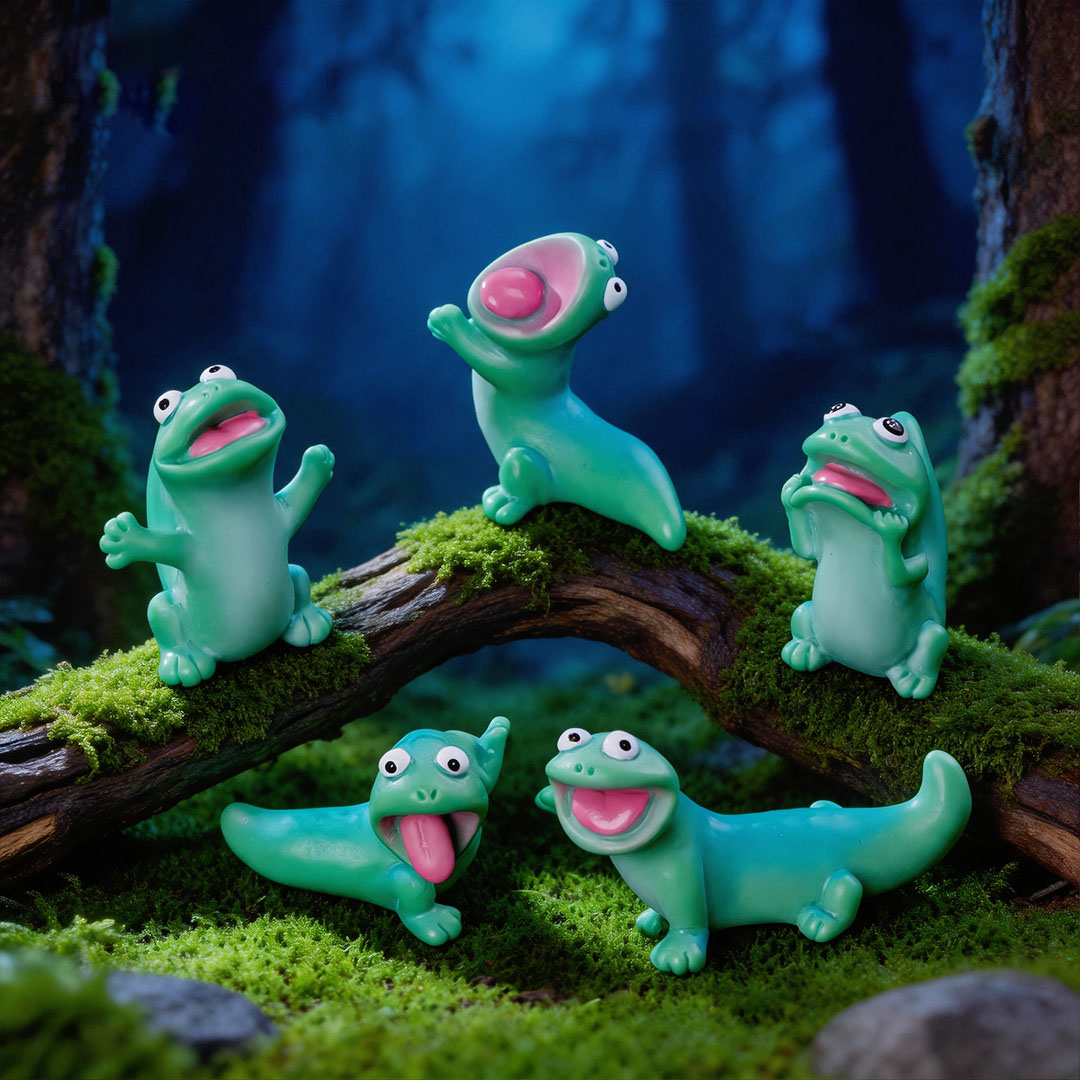 5pc Cartoon Funny Green Lizard - огляд і ціна Bonsai Garden Miniature