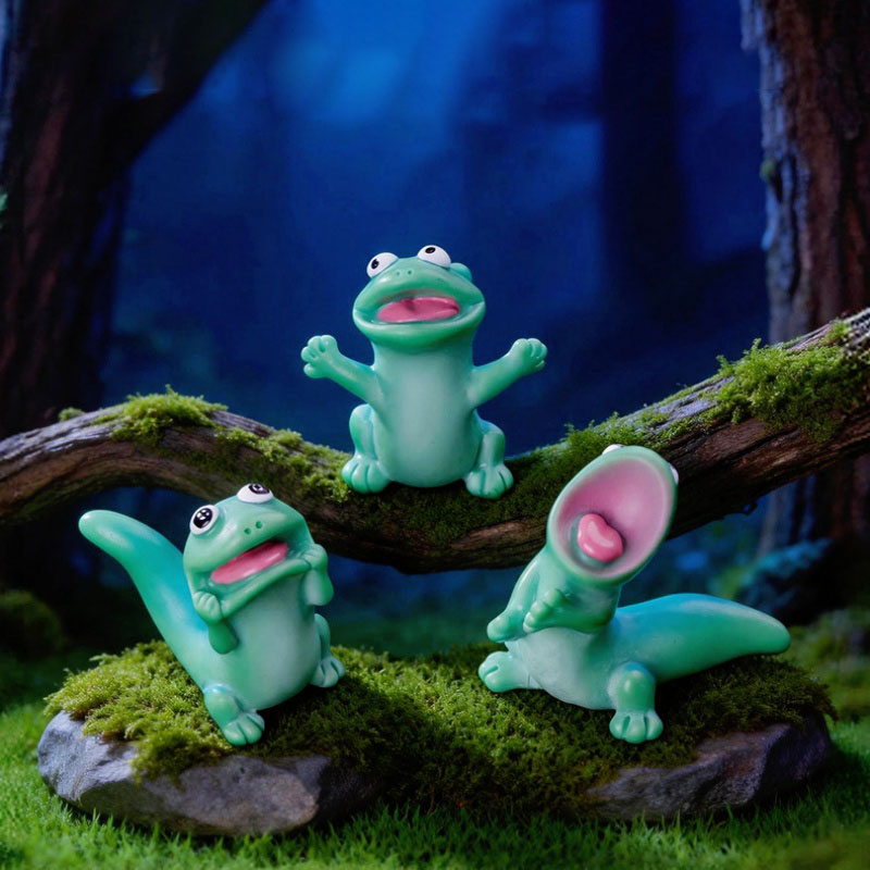 5pc Cartoon Funny Green Lizard - огляд і ціна Bonsai Garden Miniature