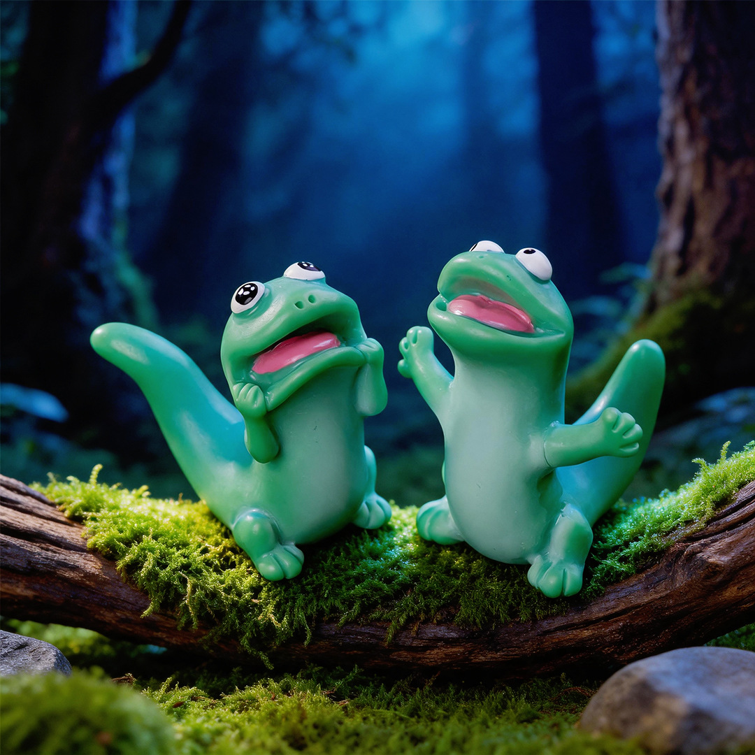 5pc Cartoon Funny Green Lizard - огляд і ціна Bonsai Garden Miniature